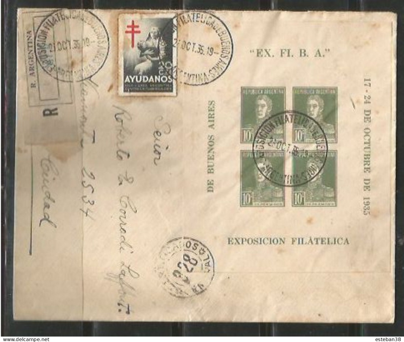 Sobre San Martin E.X.F.I.B.A - Postal Stationery
