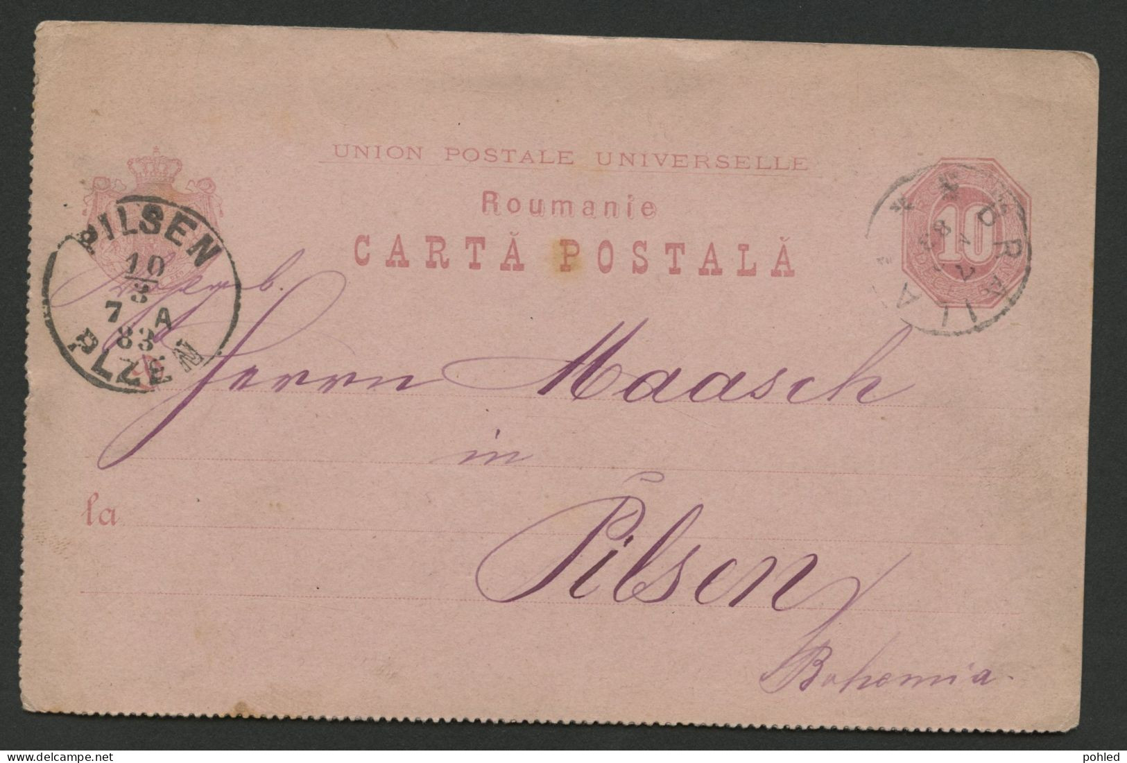 01303*RUMÄNIEN*ROMANIA*CARTA POSTALA*POSTAL STATIONARY*BRAILA TO CZECHIA*1883 - Cartas & Documentos