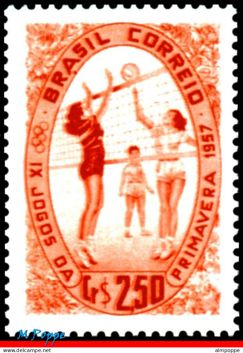 Ref. BR-851 BRAZIL 1957 - 9TH SPRING GAMES,VOLLEYBALL, MNH, SPORTS 1V Sc# 851 - Volley-Ball