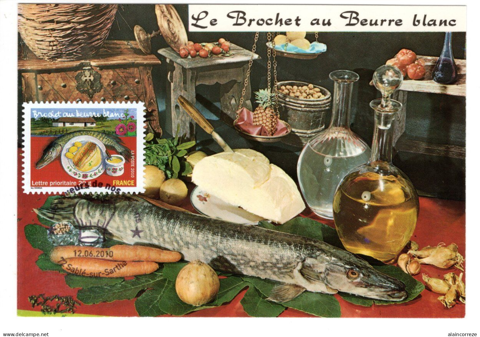 Carte Maximum Sablé Sur Sarthe Saveurs De Nos Régions Brochet Au Beurre Blanc Pêche Pêcheur Poisson Fishing - 2010-2019