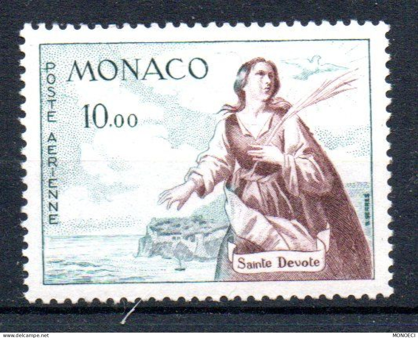 MONACO -- MONTE CARLO -- Poste Aérienne -- Sainte Dévote 1961 -- 10 Francs - Poste Aérienne