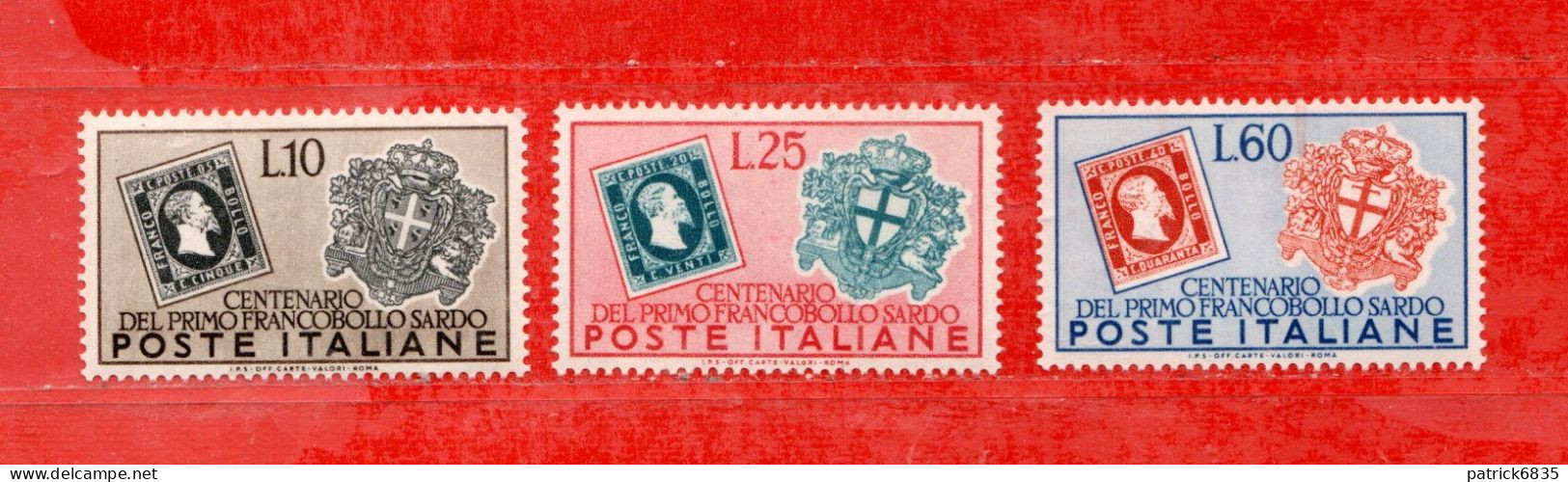 (Rizr) Italia **-1951 - FRANCOBOLLO SARDO.  Unif. 672 à 674. MNH**. - 1946-60: Mint/hinged