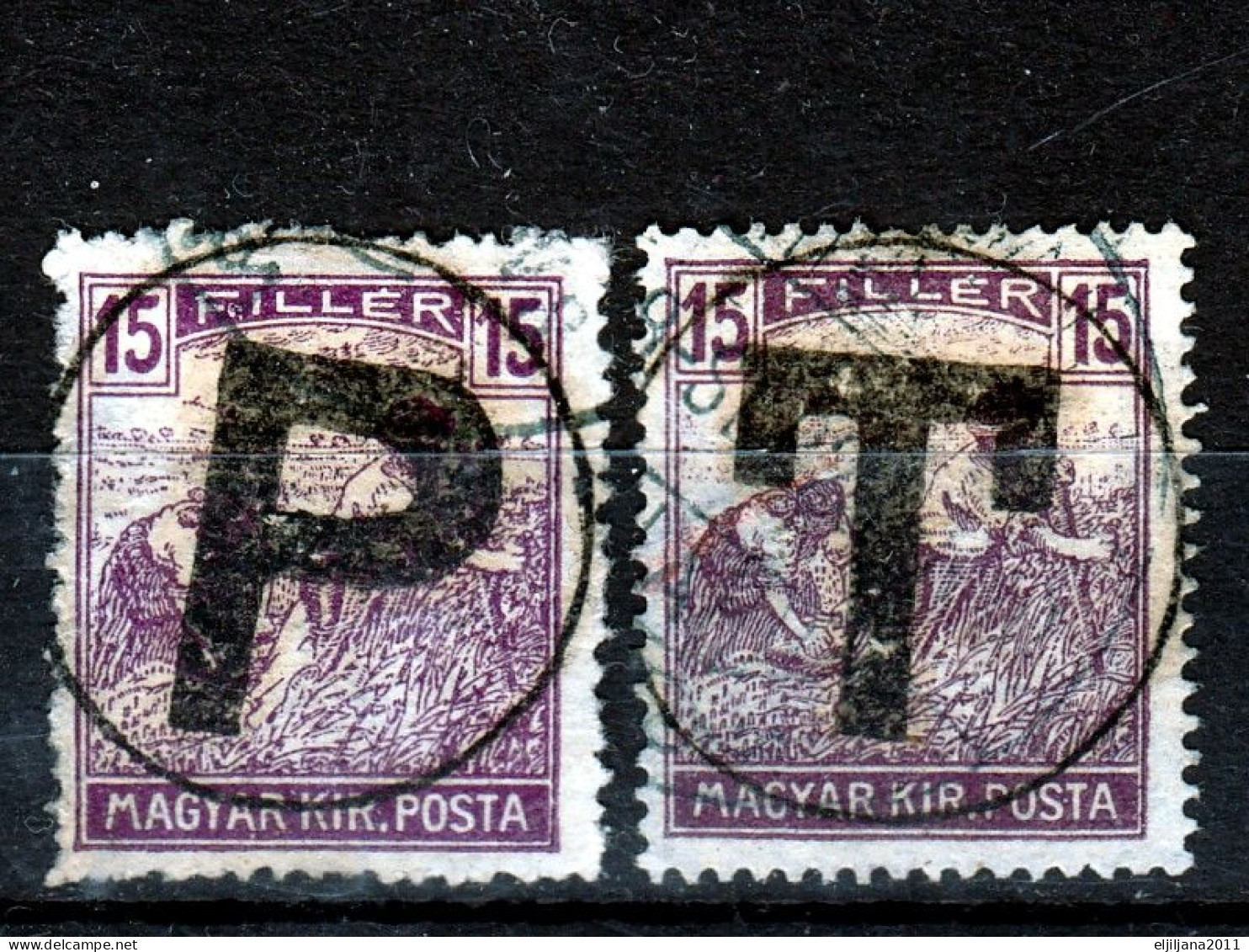 Hungary 1918 ⁕ Porto / Postage Due SPECIAL ISSUES  Assistant "P" & "T" Overprint Stamp ⁕ 2v Used - Used Stamps