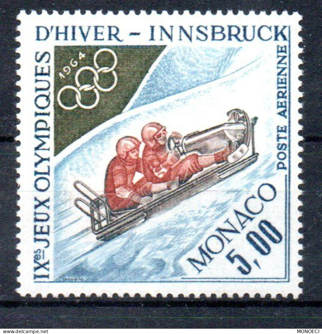 MONACO -- MONTE CARLO -- Poste Aérienne -- Jeux Olympiques D' Hiver  D'Innsbruck 1964 -- 5 Francs - Poste Aérienne