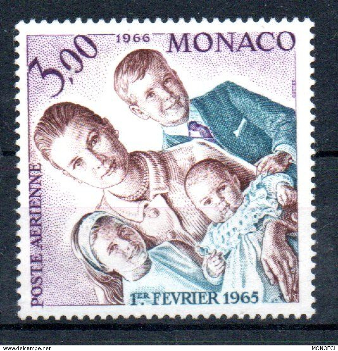 MONACO -- MONTE CARLO -- Poste Aérienne -- Anniversaire De La Naissance De La Princesse Stéphanie 1966 -- 3 Francs - Poste Aérienne