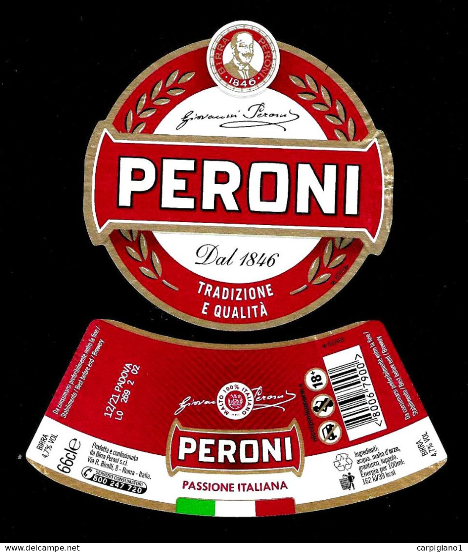 ITALIA ITALY - 2021 Etichetta Birra Beer Bière PERONI Tradizione E Qualità Passione Italiana - Cerveza