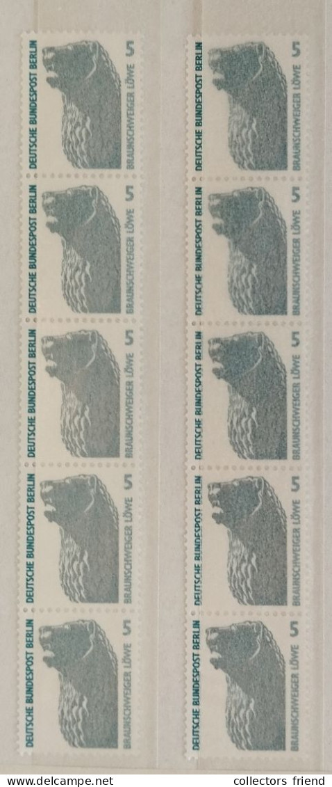 Berlin 1990, 2x Michel# 863 R ** 5er Streifen Mit Nr. 335 + 370 - Roller Precancels