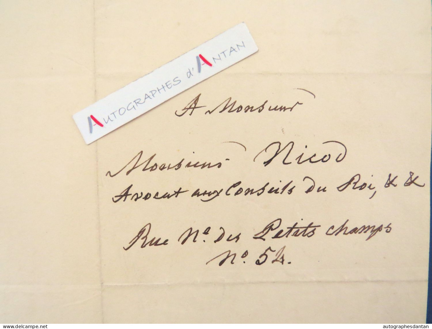 ● L.A.S Duc De BASSANO (Hugues-Bernard MARET) à M. NICOD Avocat - Né à Dijon - Académicien - Lettre Autographe - Político Y Militar