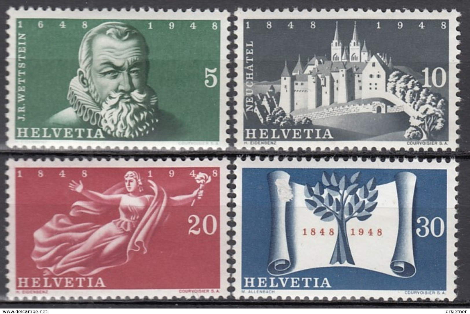 SCHWEIZ 496-499, Postfrisch **, 100 Jahre Bundesstaat 1948 - Unused Stamps