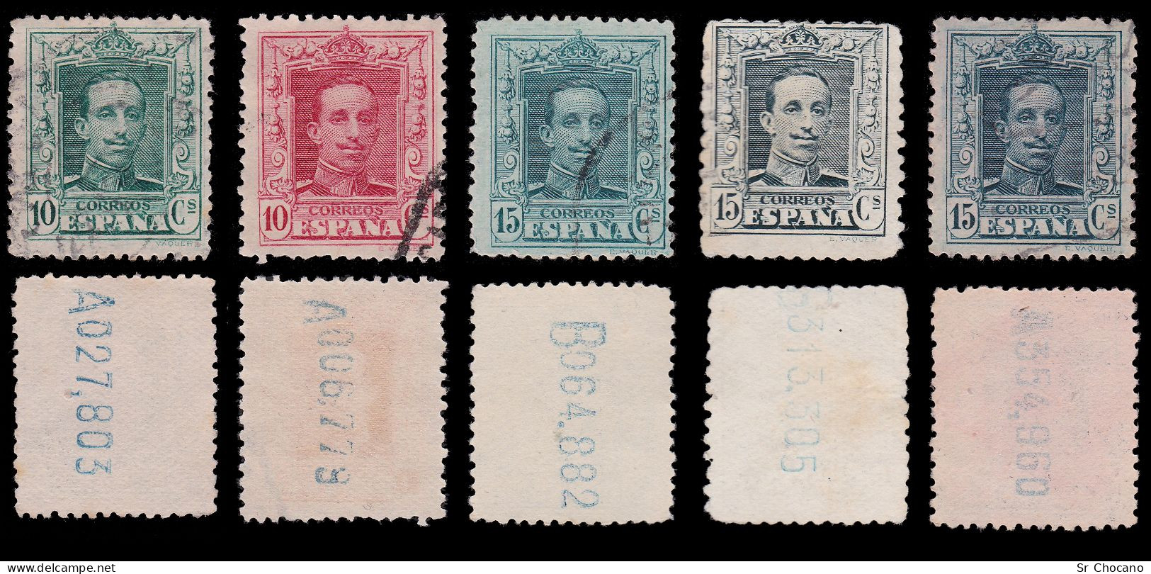 SPAIN.1922-30.ALFONSO XIII VAQUER.Edifil 310-317A.FINE USED.Complete - Oblitérés