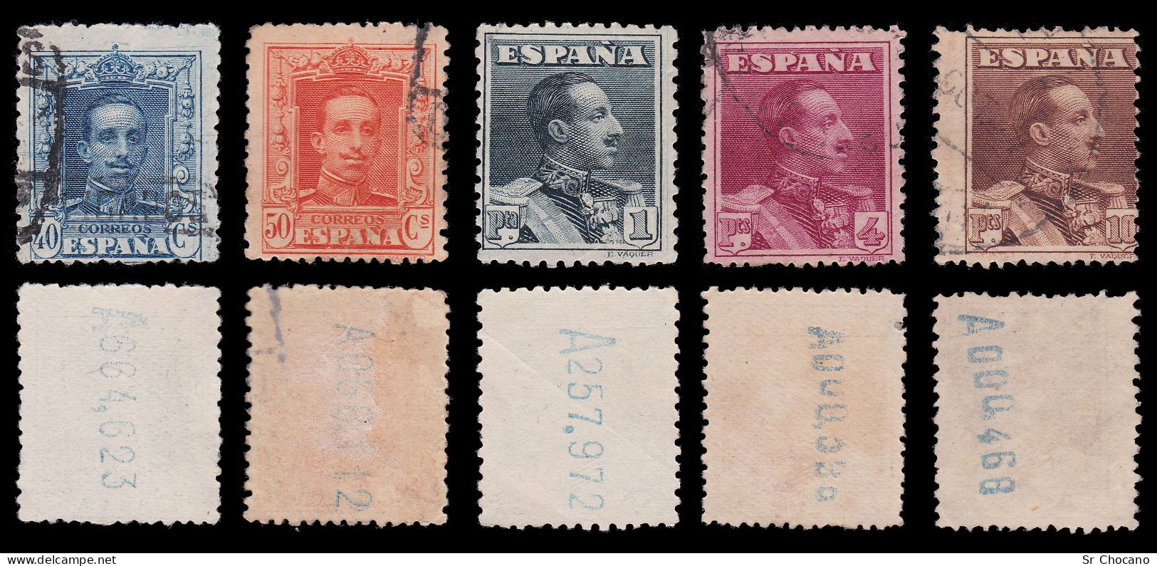 SPAIN.1922-30.ALFONSO XIII VAQUER.Edifil 310-317A.FINE USED.Complete - Oblitérés