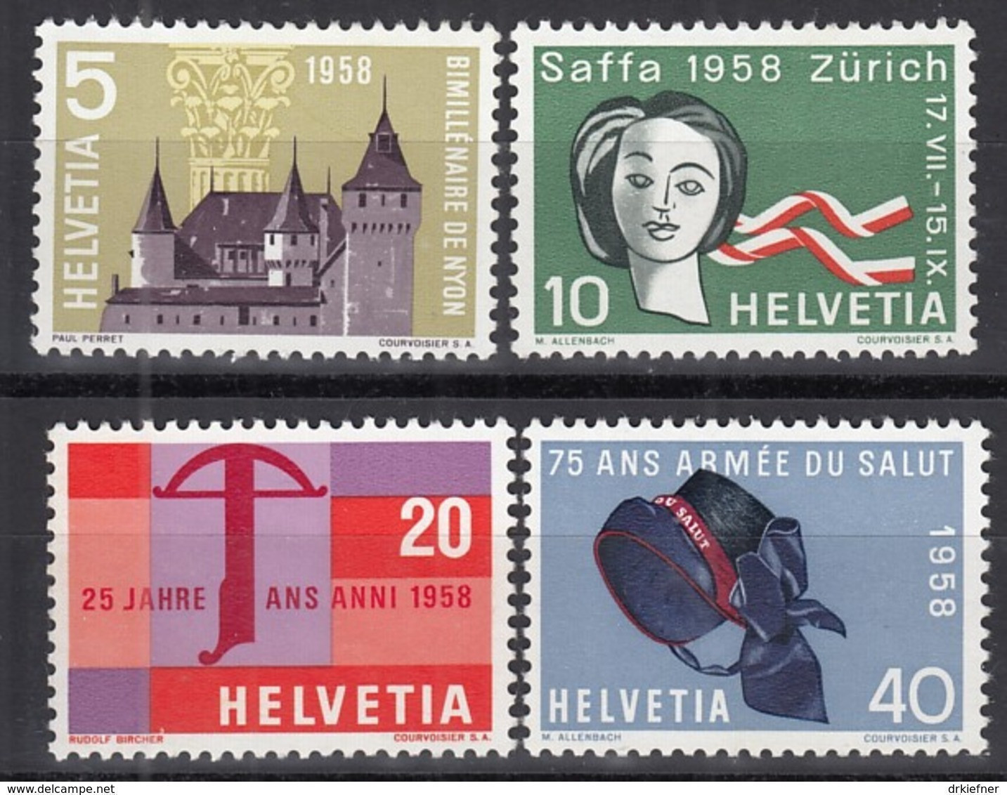 SCHWEIZ  653-656,  Postfrisch **, Jahresereignisse 1958 - Neufs