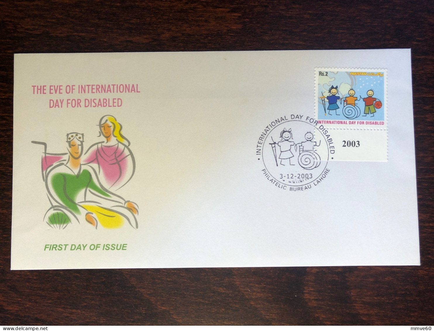 PAKISTAN FDC COVER 2003 YEAR DISABLED PEOPLE HEALTH MEDICINE STAMPS - Pakistan