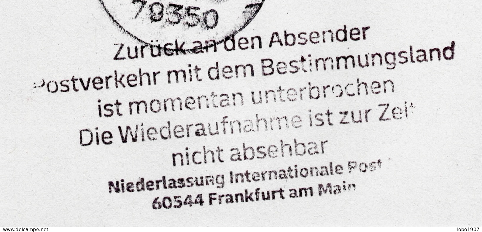 Corona Covid 19 2020 Postal Service Interruption "Zurück An Den Absender... " Reply Coupon Paid Cover Germany BAHAMAS - Ziekte