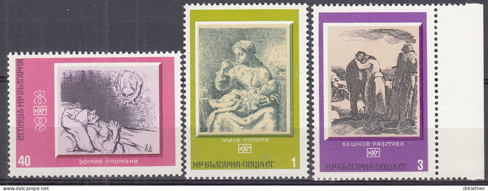 BULGARIEN  2411, 2413, 2416, Postfrisch **, Gemälde, 1975 - Neufs