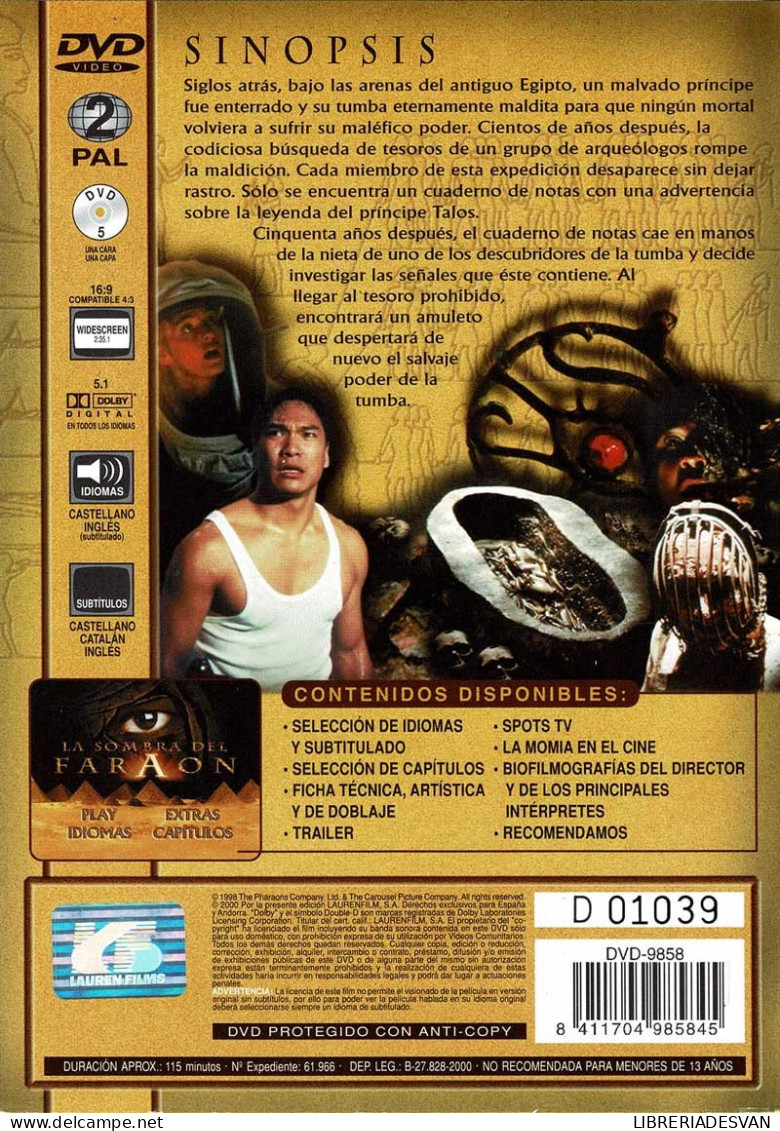 La Sombra Del Faraón. DVD - Altri & Non Classificati