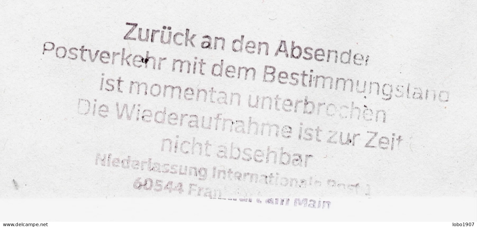 Corona Covid 19 Postal Service Interruption "Zurück An Den Absender... " Reply Coupon Paid Cover To BELIZE CITY - Belize (1973-...)