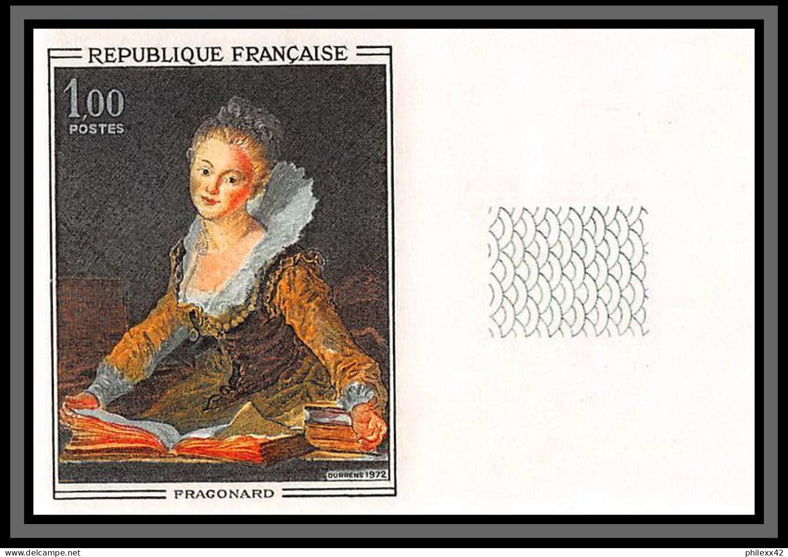 France N°1702 Tableau (Painting) L'Etude De Fragonard Cote 100 Non Dentelé ** MNH (Imperf) Bord De Feuille - 1971-1980