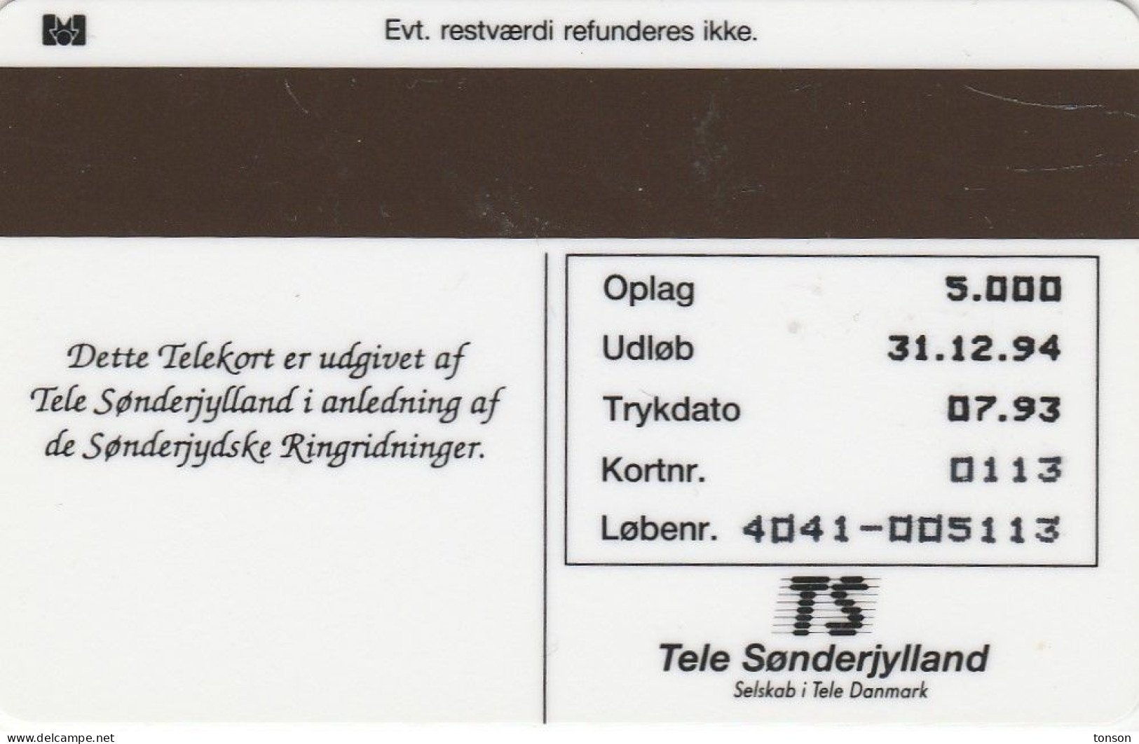 Denmark, TS 009, Riding At The Ring In Soenderborg, Horse, Mint Only 5.000 Issued, 2 Scans. - Denemarken