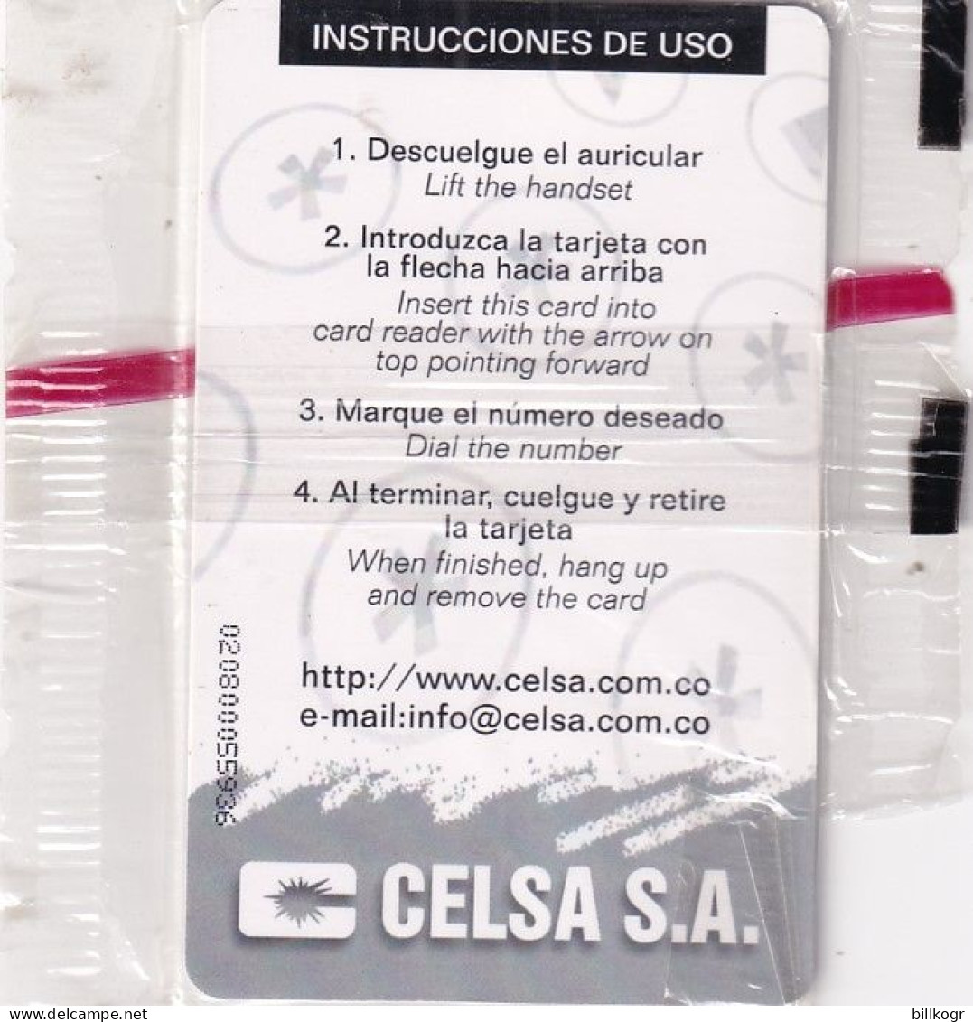 CUBA - Cardphone, Celsa Test Card, Mint - Cuba