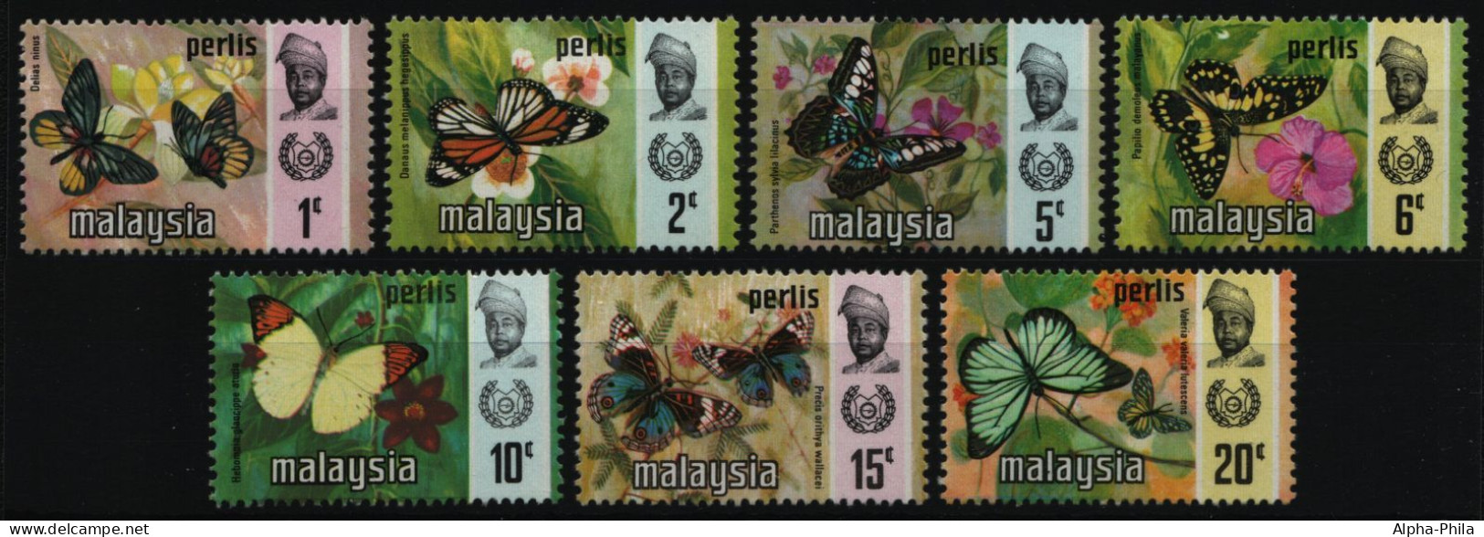 Malaya - Perlis 1971 - Mi-Nr. 47-53 I ** - MNH - Schmetterlinge / Butterflies - Perlis