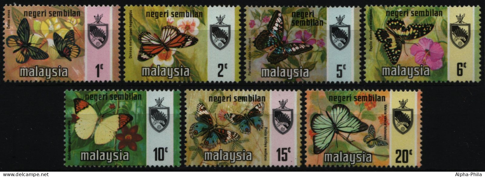 Malaya - Negri Sembilan 1971 - Mi-Nr. 88-94 I ** - MNH - Schmetterlinge - Negri Sembilan