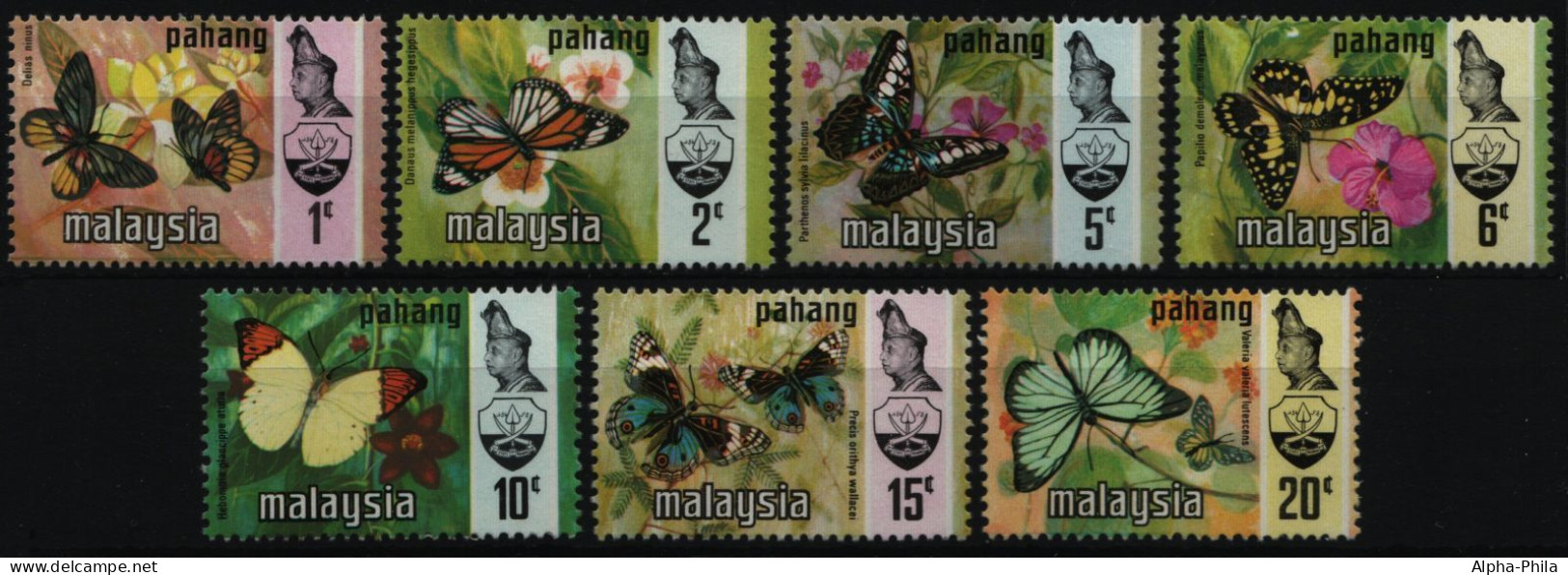 Malaya - Pahang 1971 - Mi-Nr. 83-89 I ** - MNH - Schmetterlinge / Butterflies - Pahang