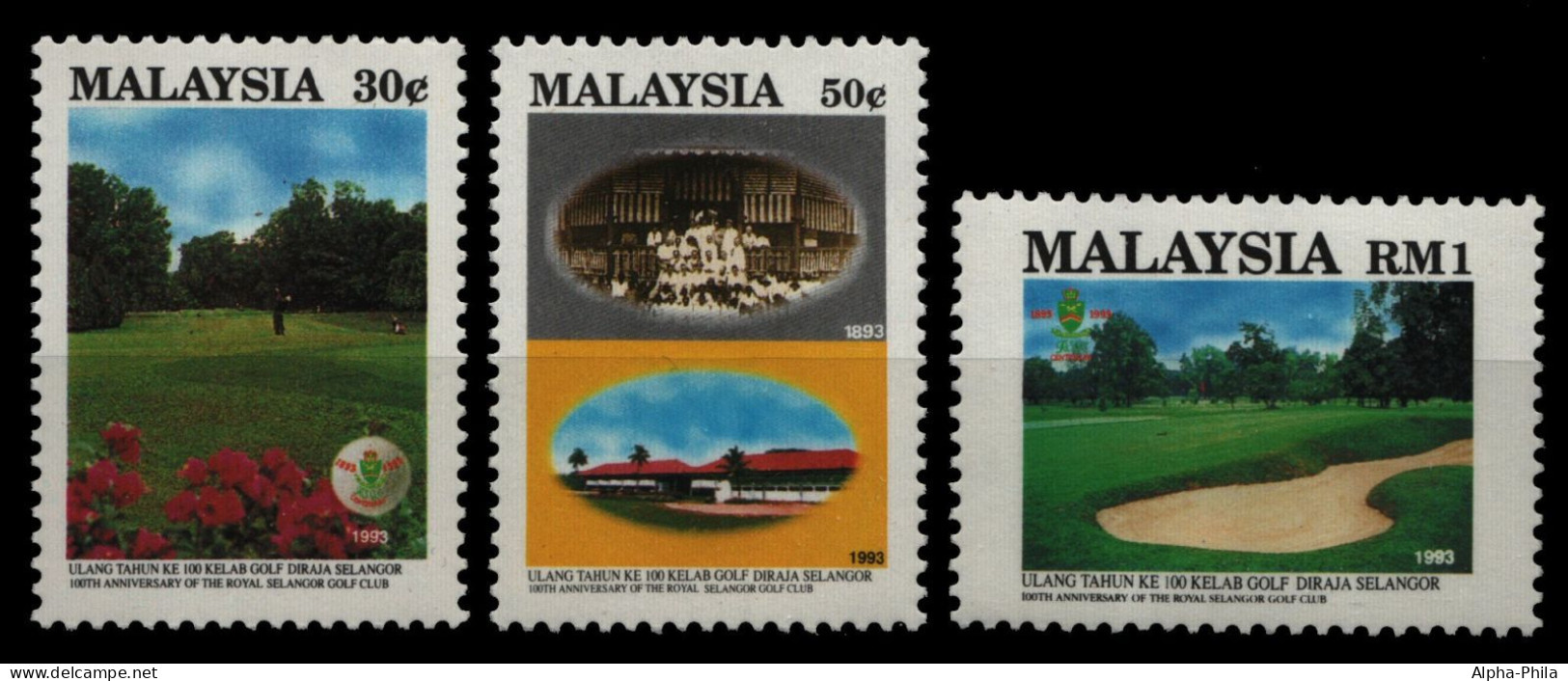 Malaysia 1993 - Mi-Nr. 485-487 ** - MNH - Golfklub Selangor - Malaysia (1964-...)