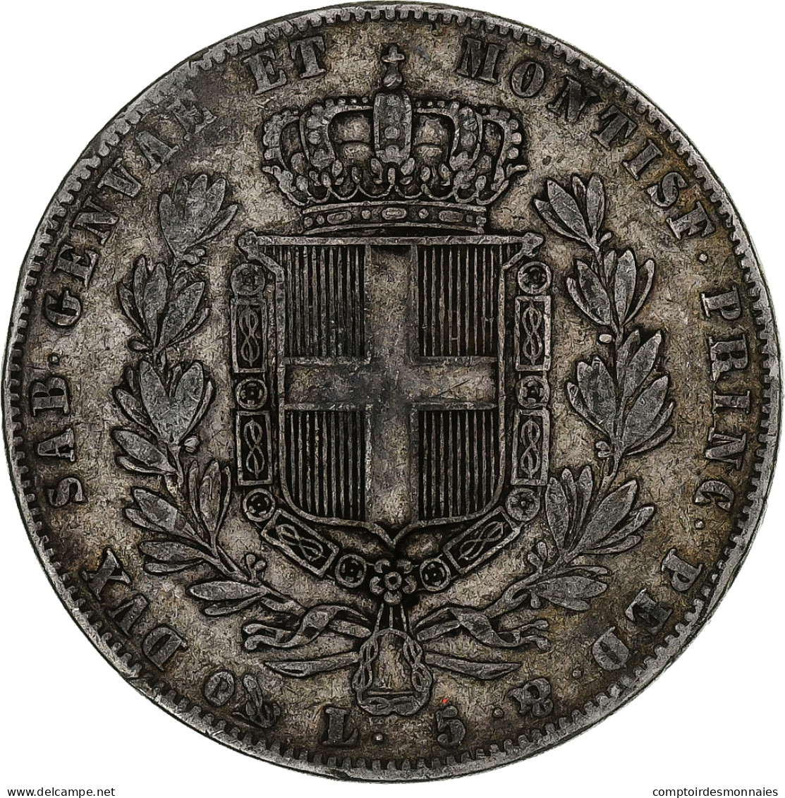 Monnaie, États Italiens, SARDINIA, Carlo Alberto, 5 Lire, 1842, Genoa, TB - Italian Piedmont-Sardinia-Savoie