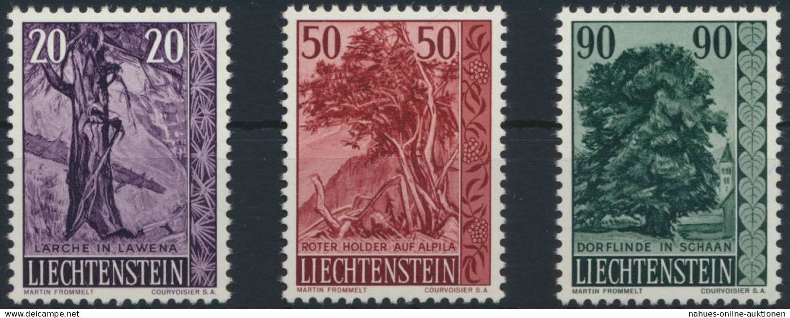 Liechtenstein 377-379 Bäume Sträucher Ausgabe 1959 Tadellos Postfrisch - Storia Postale