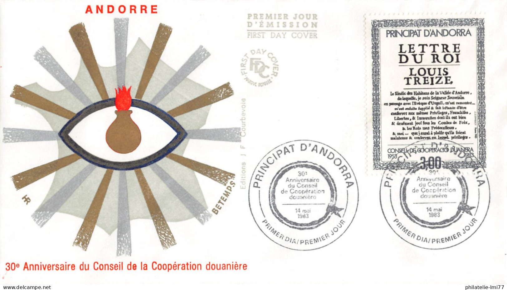 FDC - 30e Ann. Du Conseil De Coopération Douanière, Oblit PJ 14/5/83 - FDC