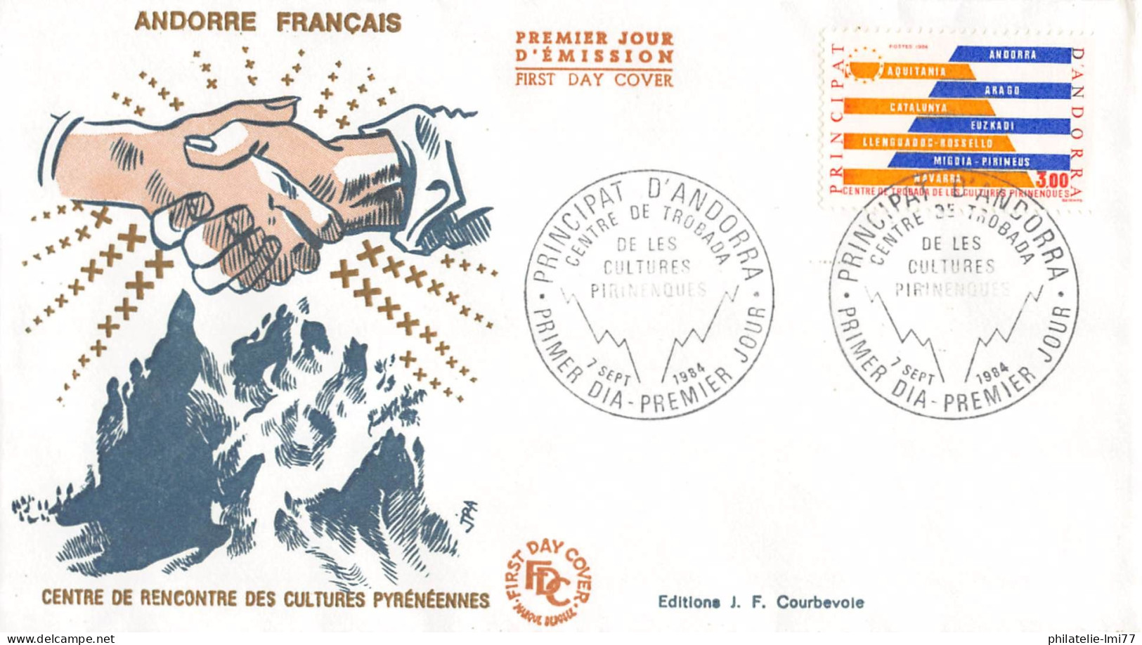 FDC - Centre De Rencontre Des Cultures Pyrénéennes, Oblit PJ 7/9/84 - FDC