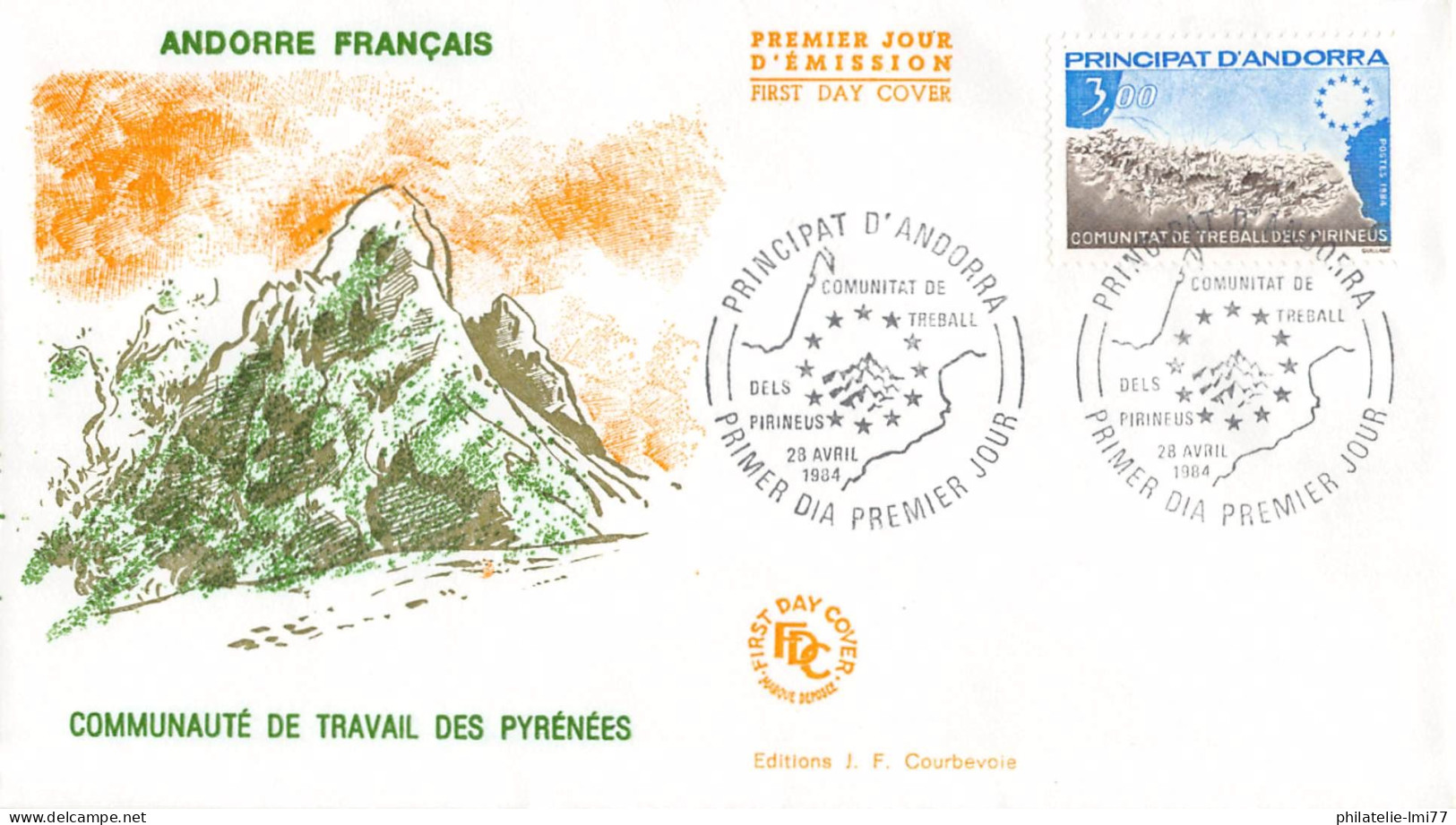 FDC - Communauté De Travail Des Pyrénées, Oblit PJ 28/4/84 - FDC