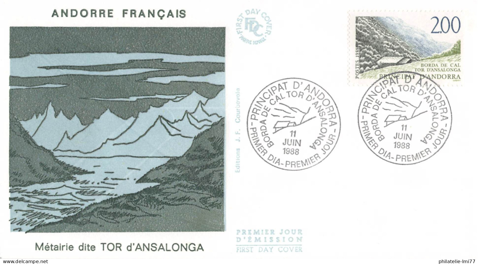 FDC - Métairie Dite TOR D'Ansalonga, Oblit PJ 11/6/88 - FDC