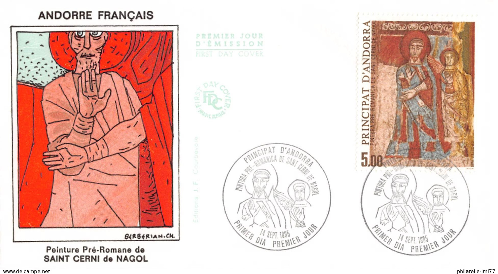 FDC - Peinture Pré-romane De St-Cerni De Nagol, Oblit PJ 14/9/85 - FDC