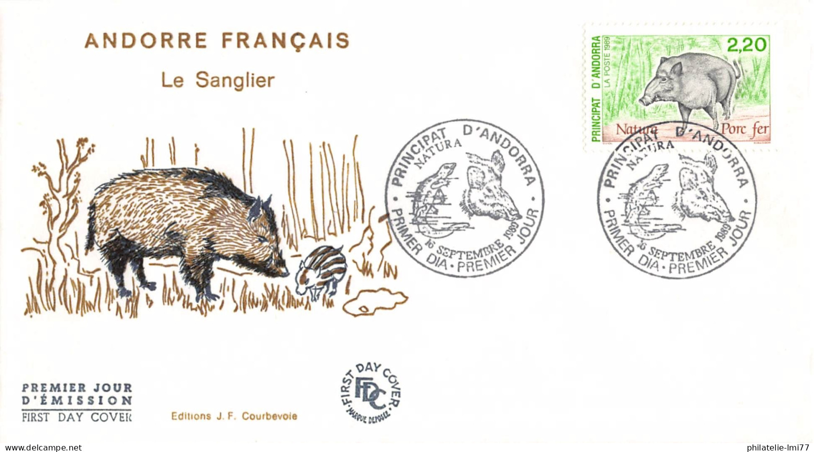 FDC - Série Nature 89 - Le Triton Et Le Sanglier (2 Env), Oblit PJ 16/9/89 - FDC