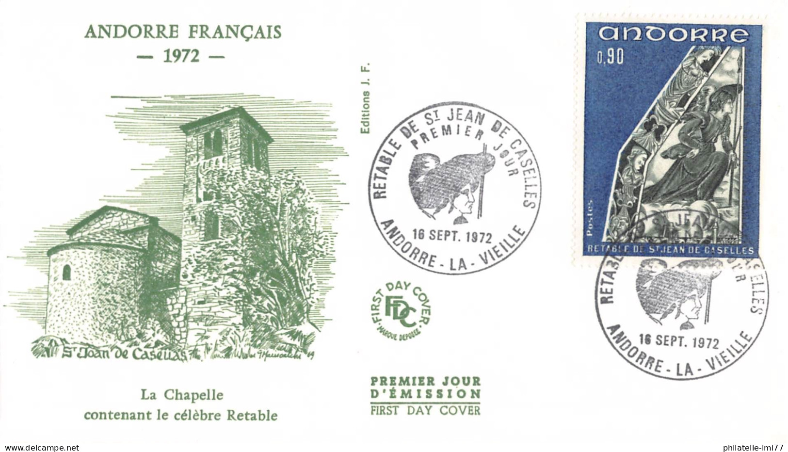 FDC - Retable Saint-Jean De Caselles (IV) (3 Env.), Oblit PJ 16/9/72 - FDC