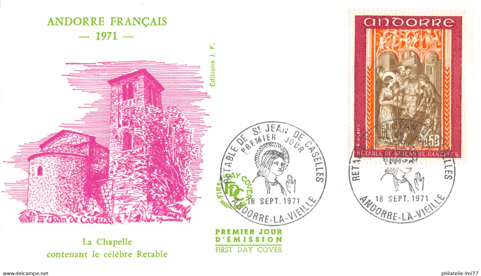 FDC - Retable Saint Jean De Caselles (III) (3 Env.), Oblit PJ 18/9/71 - FDC
