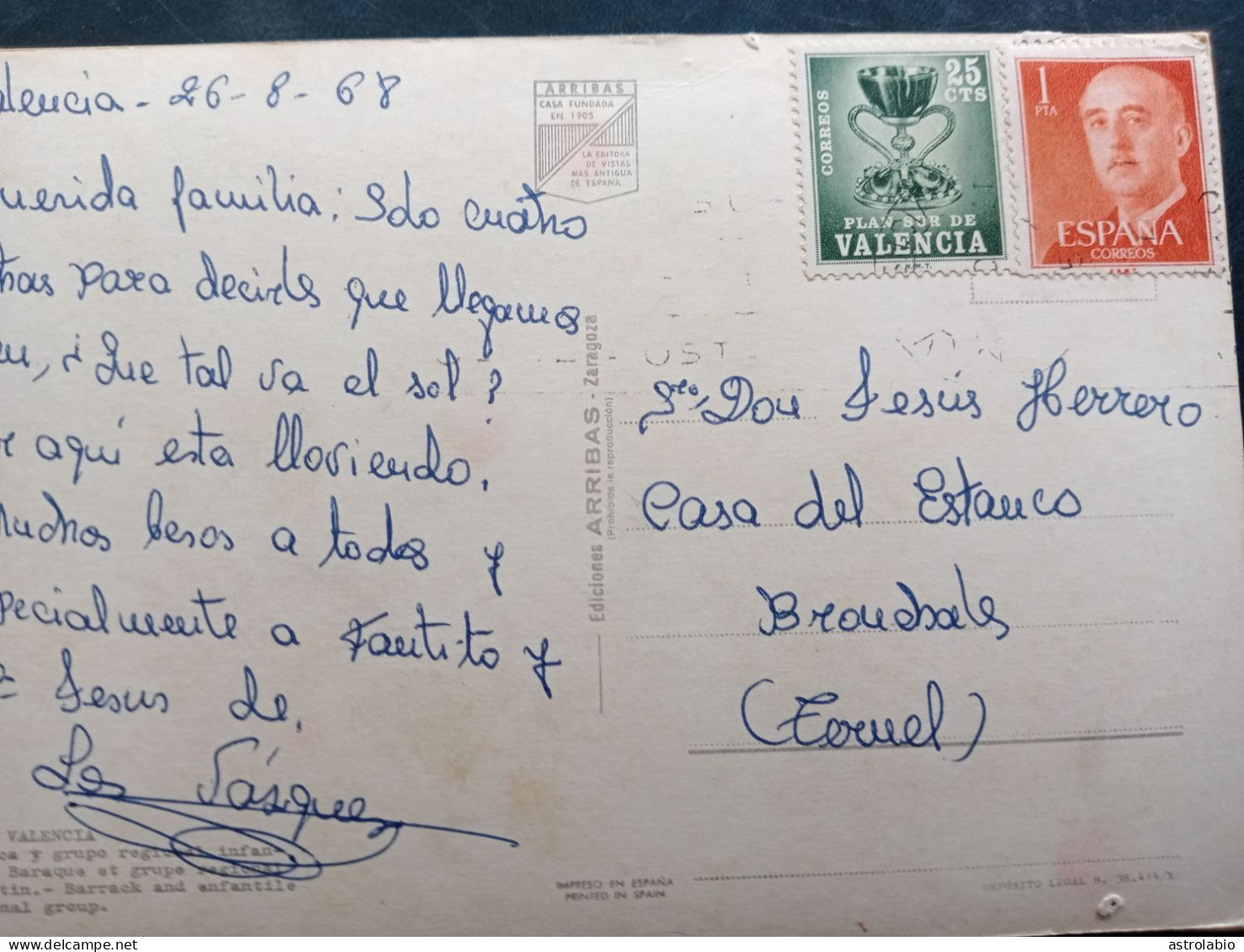Plan Sur De Valencia Circulado Sobre Postal - Charity