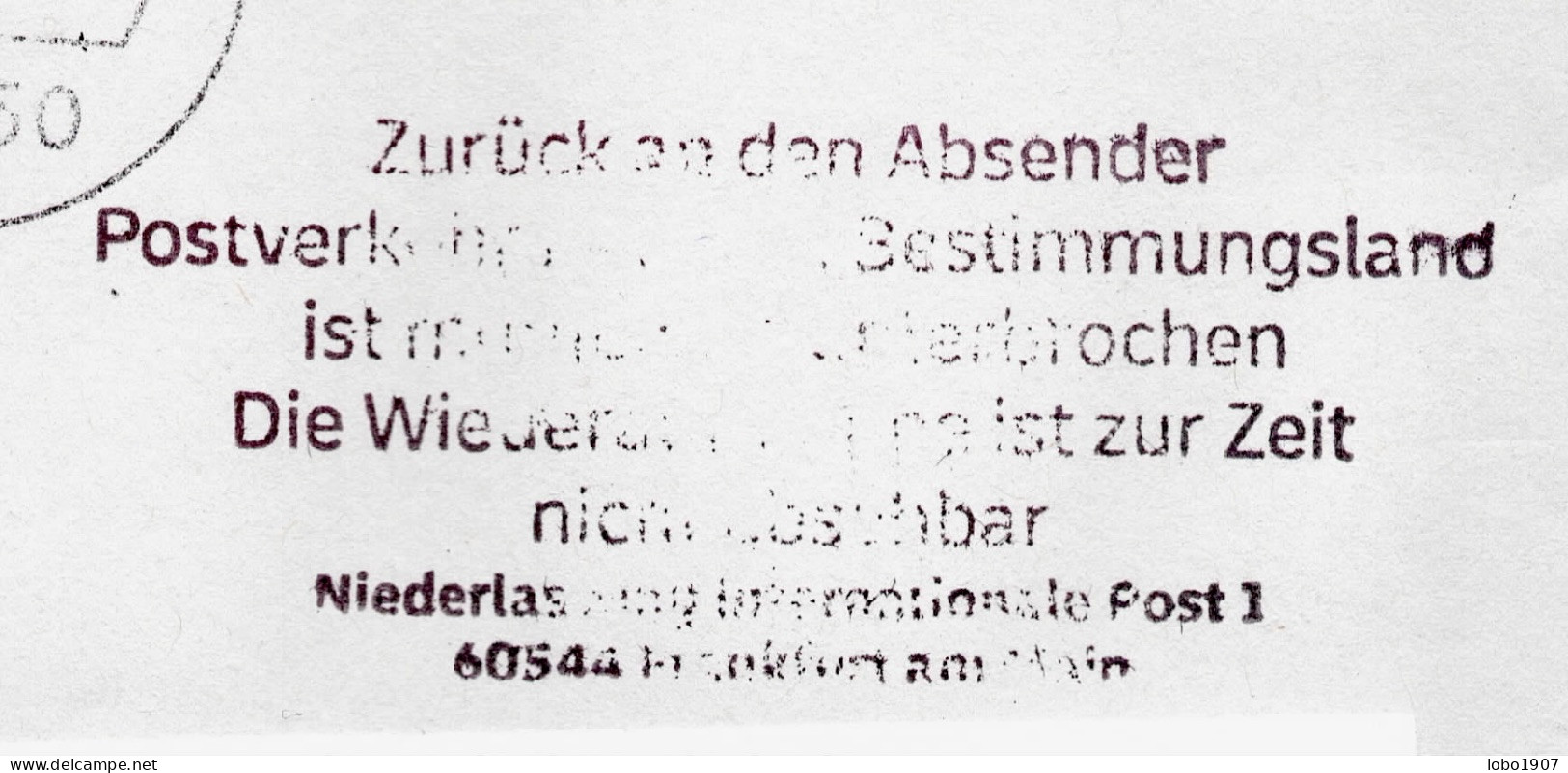 Corona Covid 19 Postal Service Interruption "Zurück An Den Absender... " Reply Coupon Paid Cover To CABO VERDE - Kap Verde