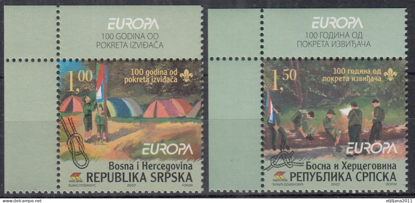 Republika Srpska BiH Serbian Republic 2007 ⁕ Europa Mi.386-387 ⁕ 2v MNH - Bosnie-Herzegovine