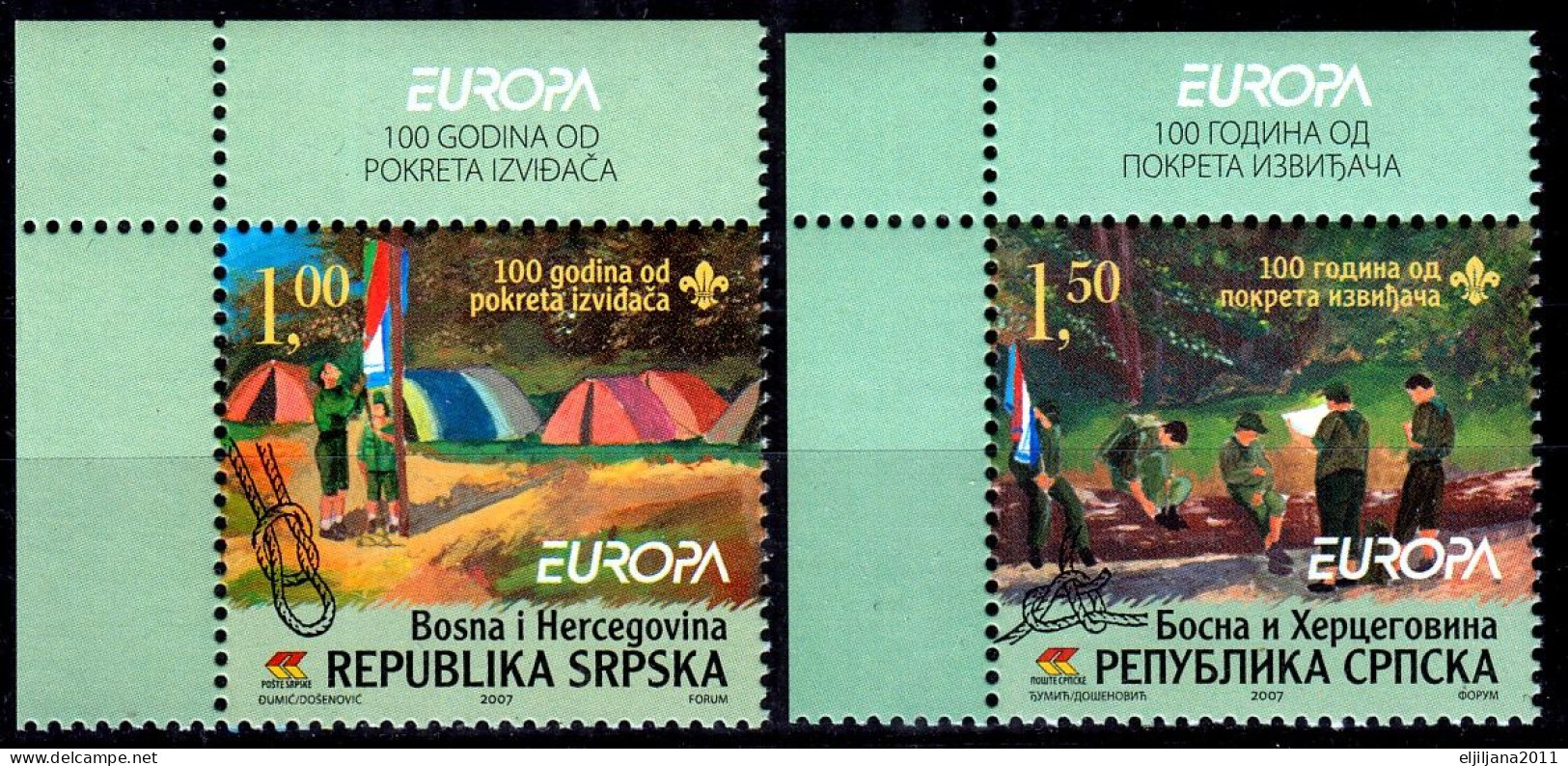 Republika Srpska BiH Serbian Republic 2007 ⁕ Europa Mi.386-387 ⁕ 2v MNH - Bosnie-Herzegovine