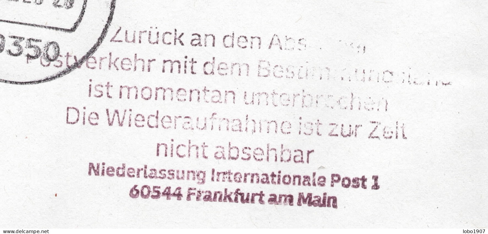 Corona Covid 19 Postal Service Interruption "Zurück An Den Absender... " Reply Coupon Paid Cover To GUADELOUPE - Covers & Documents