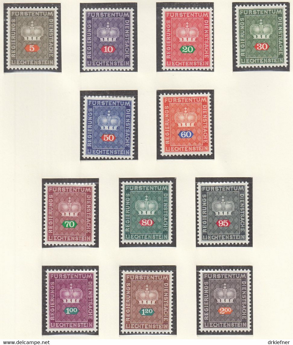 LIECHTENSTEIN  Dienst 45-56, Postfrisch **, 1968 - Dienstzegels