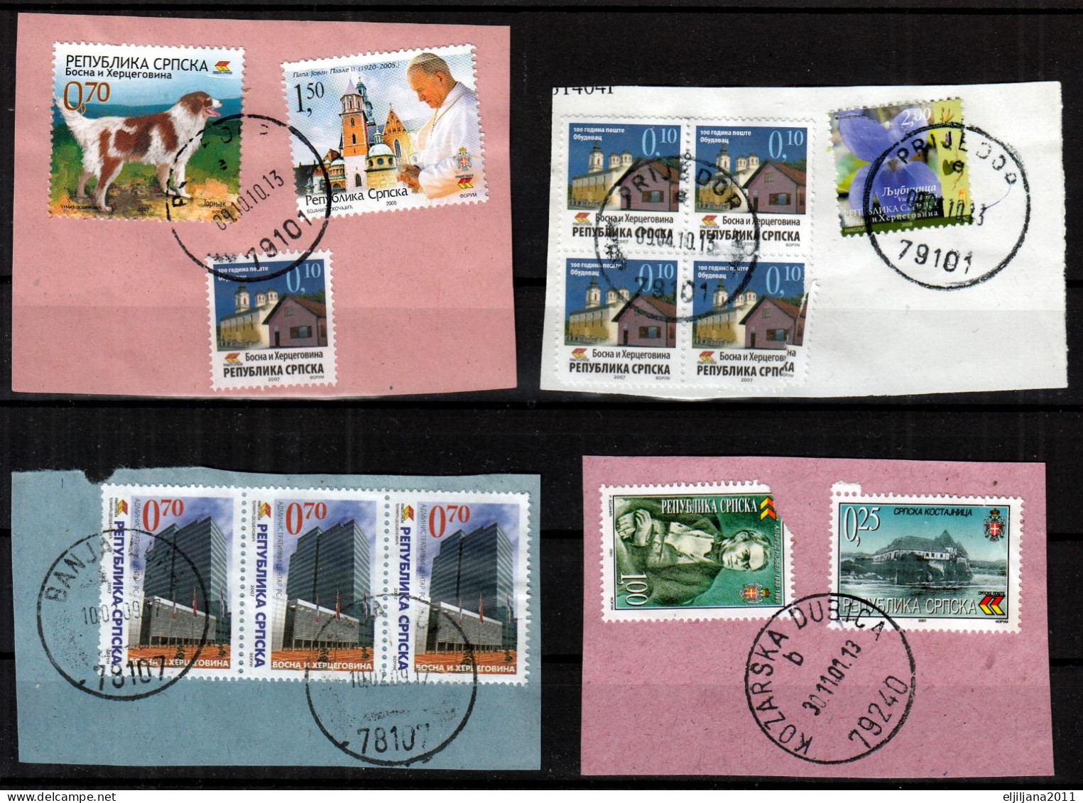 Republika Srpska BiH Serbian Republic 1999 - 2009 ⁕ Collection / Lot ⁕ 100v Used On Paper - See Scan - Bosnie-Herzegovine