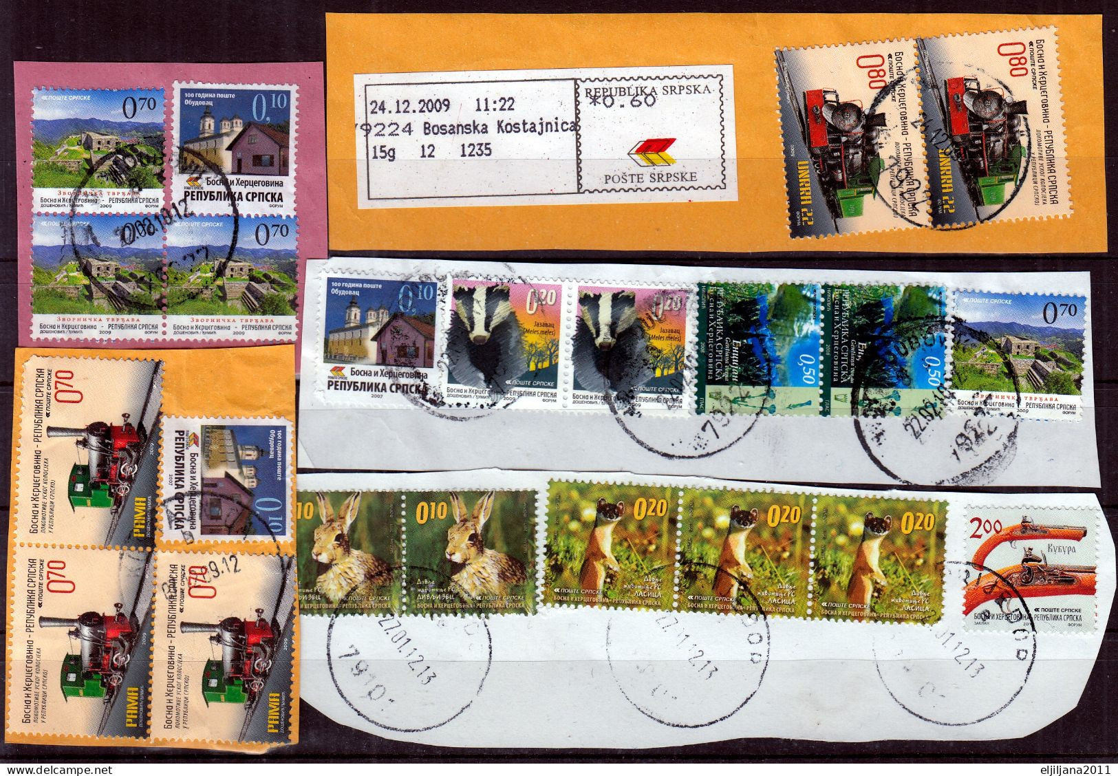 Republika Srpska BiH Serbian Republic 1999 - 2009 ⁕ Collection / Lot ⁕ 100v Used On Paper - See Scan - Bosnie-Herzegovine