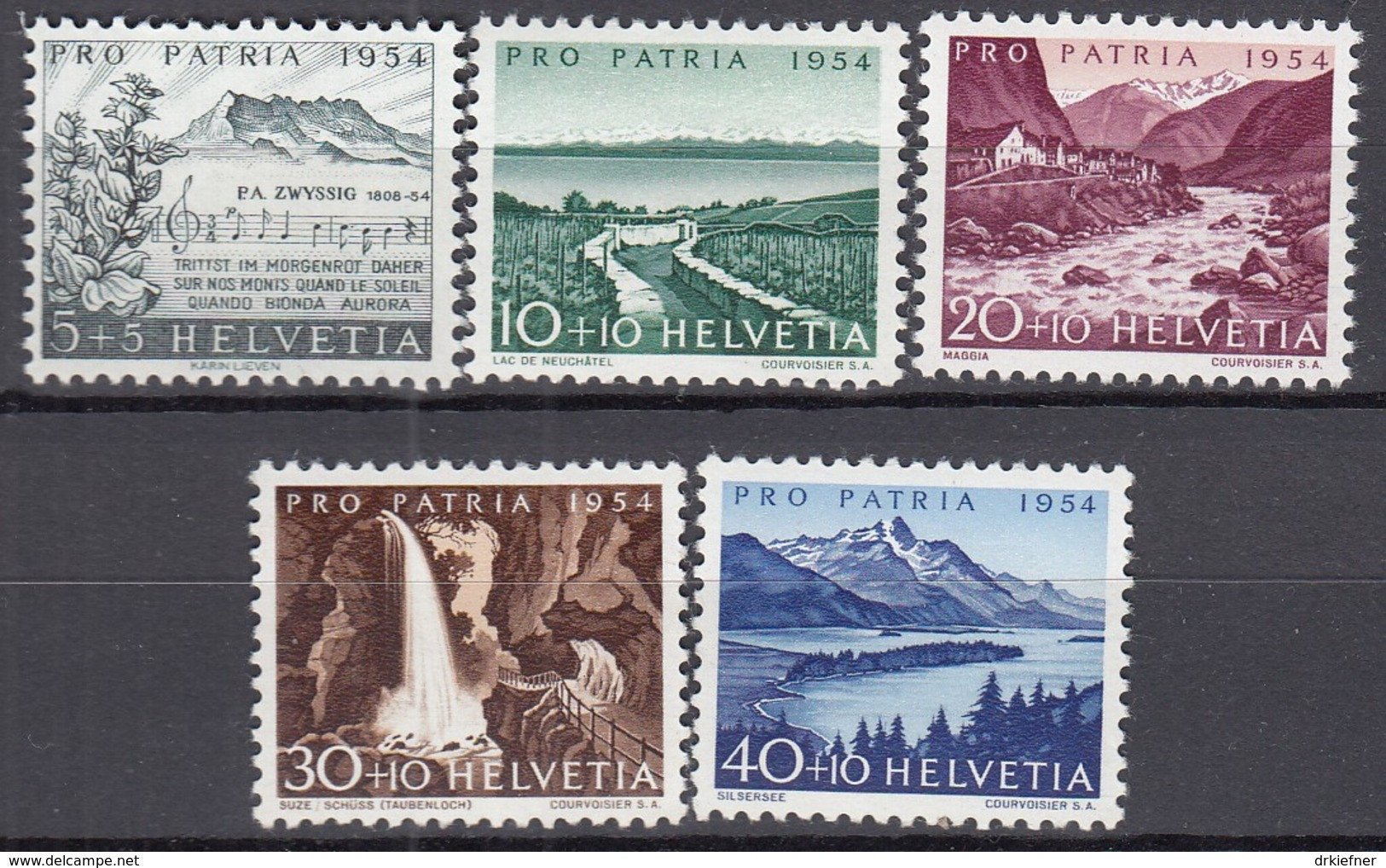 SCHWEIZ  597-601, Postfrisch **, Pro Patria: Seen Und Wasserläufe 1954 - Nuovi