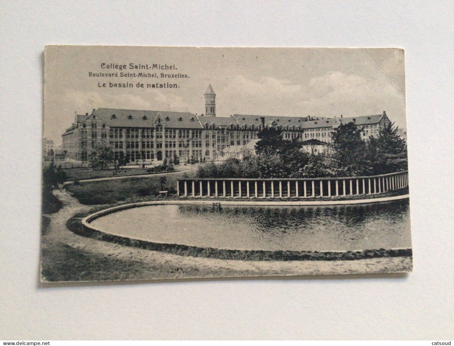 Carte Postale  Ancienne Bruxelles Collège Saint-Michel Le Bassin De Natation - Enseignement, Ecoles Et Universités