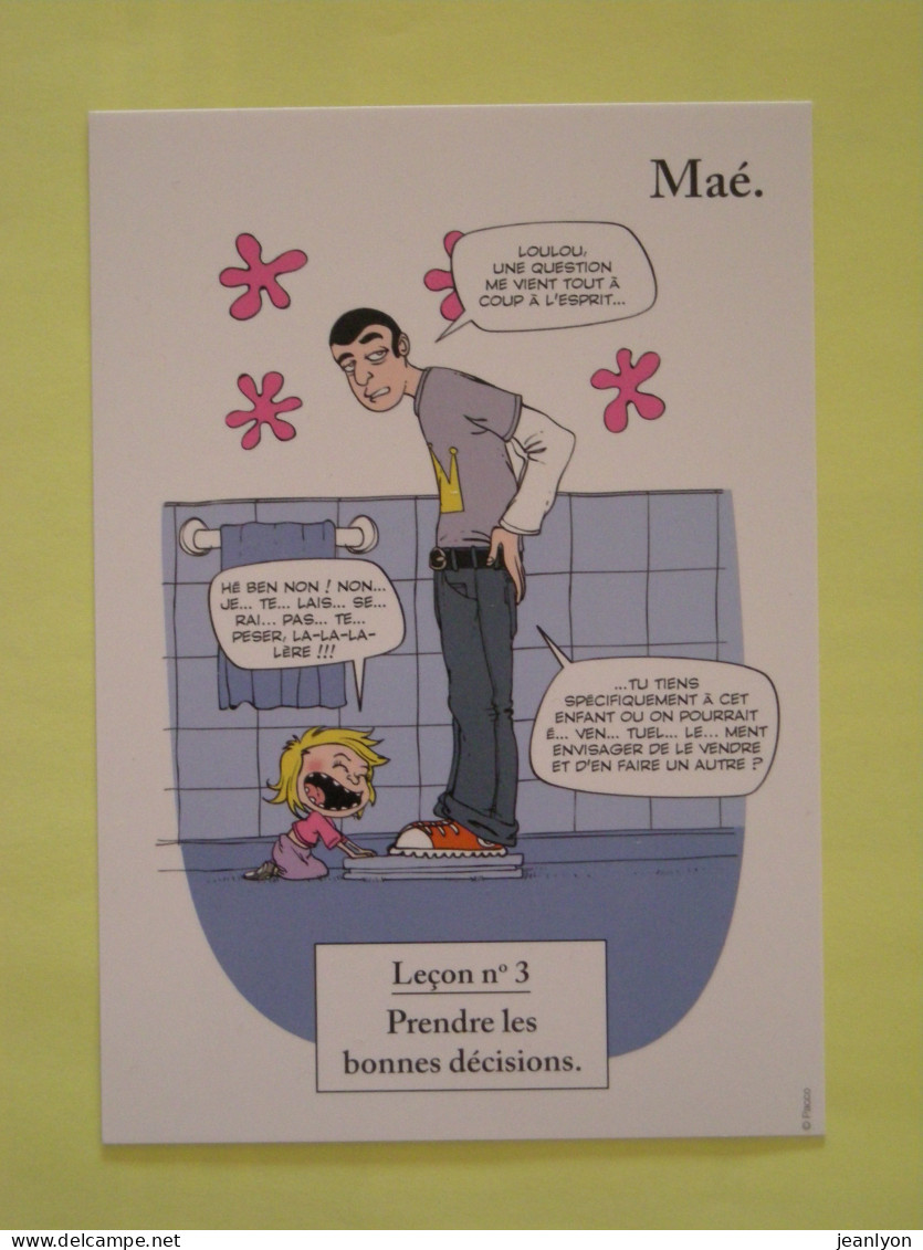 BD MAE / Bande Dessinée - Pacco - Enfant / Père Face à Un Pèse-personnes - Carte Publicitaire - Bandes Dessinées