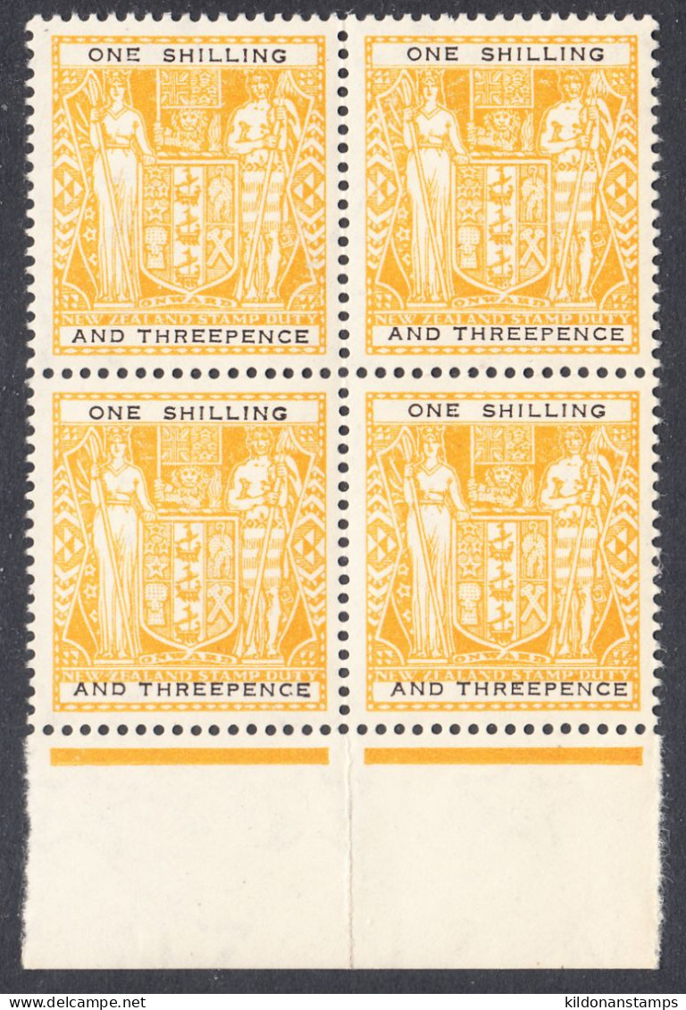 New Zealand 1940-58 Postal Fiscal, Mint No Hinge, Wmk Upright, Sc# AR 100, SG F192aw - Steuermarken/Dienstmarken